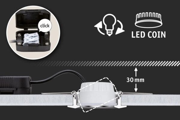 SET 3x corp de iluminat încastrat pentru baie LED/6W IP44 NOVA 230V Paulmann 94473