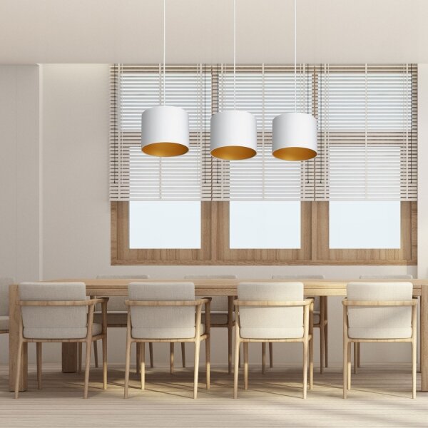 Lustră pe cablu ARDEN 3xE27/60W/230V albă/aurie