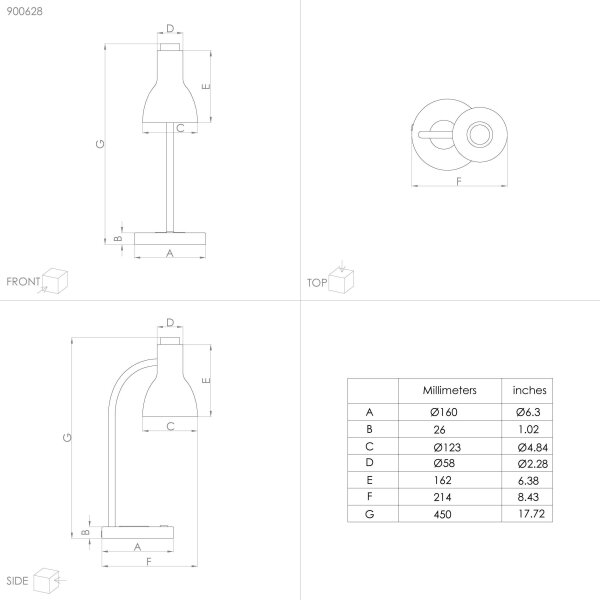 Lampă LED dimabilă cu încărcare fără fir VERADAL LED/5,5W/230V Eglo 900628