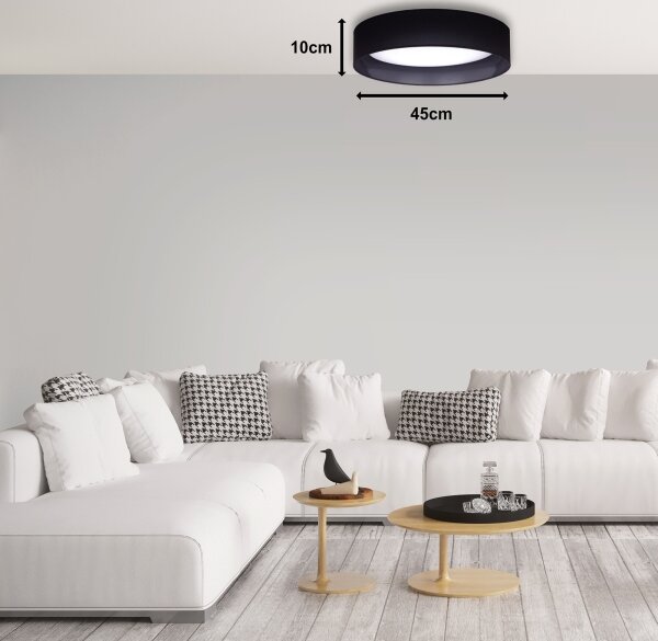 Plafonieră LED Duolla ROLLER LED/24W/230V d. 45 cm negru
