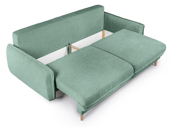 Canapea verde extensibilă cu tapițerie din stofă bouclé 215 cm Patti – Bonami Selection