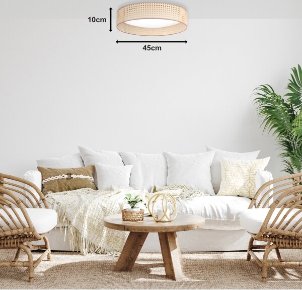 Plafonieră LED Duolla ROLLER LED/24W/230V d. 45 cm ratan