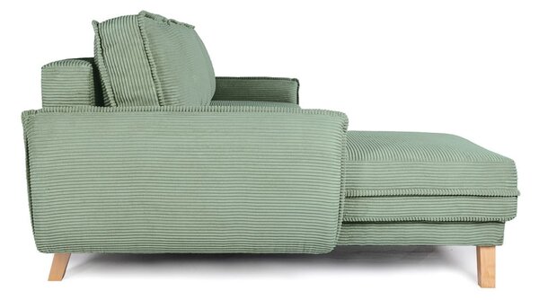 Colțar verde deschis extensibil cu tapițerie din catifea reiată (cu colț variabil) Tori – Bonami Selection