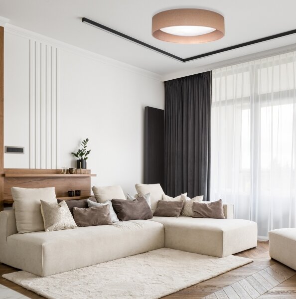 Plafonieră LED Duolla ROLLER LED/24W/230V d. 45 cm maro deschis
