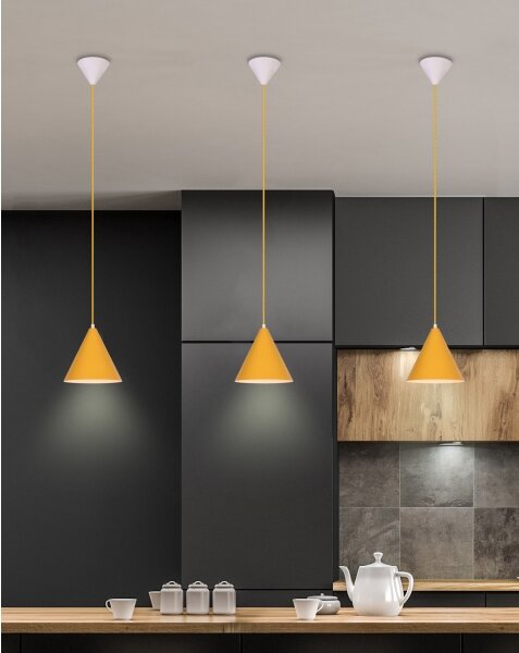 Lustră pe cablu VOSS 1xE27/40W/230V galbenă/albă