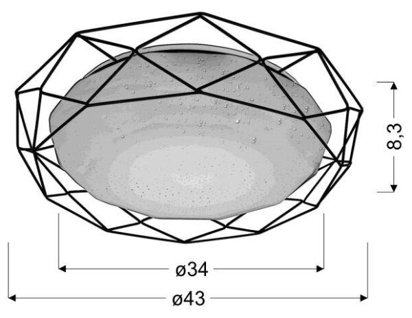 Plafonieră LED SVEN LED/24W/230V d. 43 cm crom lucios