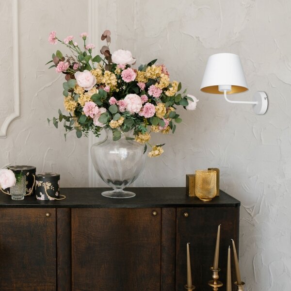 Lampă de perete ARDEN 1xE27/60W/230V alb/auriu