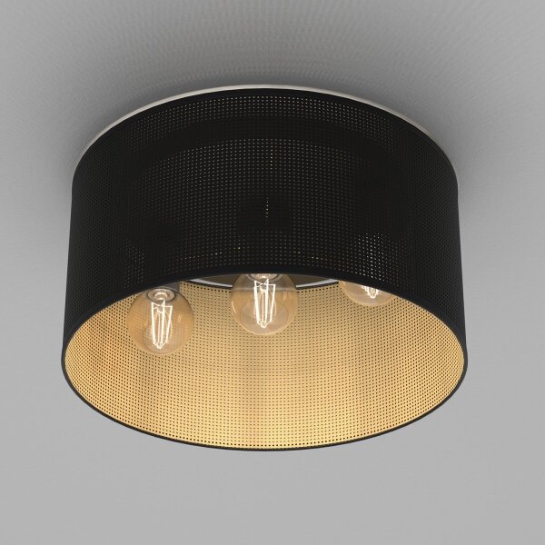 Lustră aplicată LOFT SHADE 3xE27/60W/230V neagră/aurie