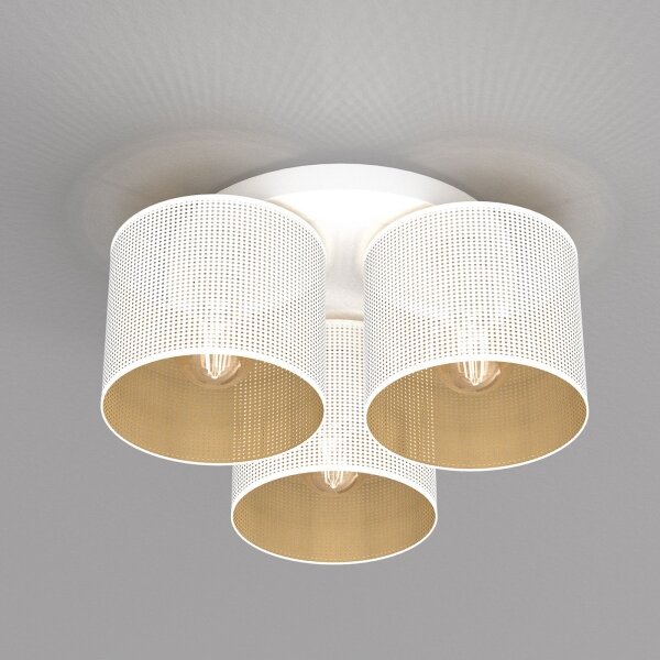 Lustră aplicată LOFT SHADE 3xE27/60W/230V albă/aurie