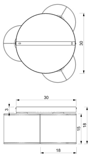 Lustră aplicată LOFT SHADE 3xE27/60W/230V albă/aurie