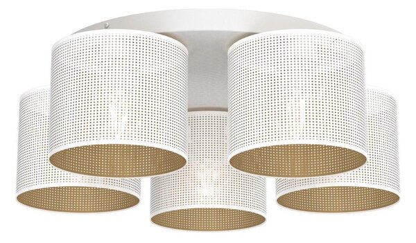 Lustră aplicată LOFT SHADE 5xE27/60W/230V albă/aurie