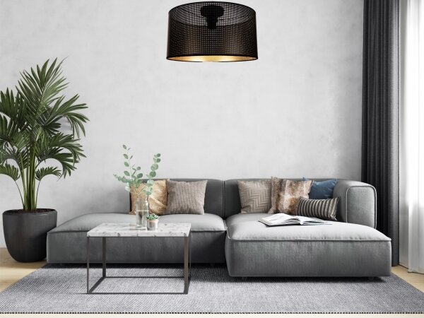 Plafonieră ALDO 1xE27/60W/230V d. 40 cm neagră
