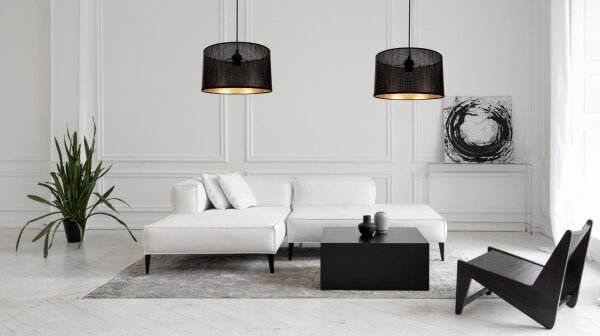 Lustră pe cablu ALDO 2xE27/60W/230V neagră