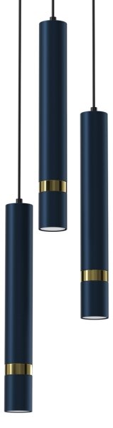 Lustră pe cablu JOKER 3xGU10/8W/230V albastră/aurie
