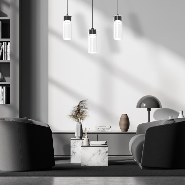 Lustră pe cablu CLARISSA 3xGX53/12W/230V neagră