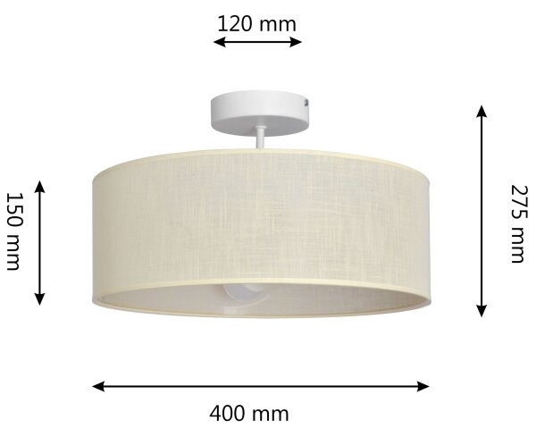 Lustră pe tijă ALBA 3xE27/15W/230V crem