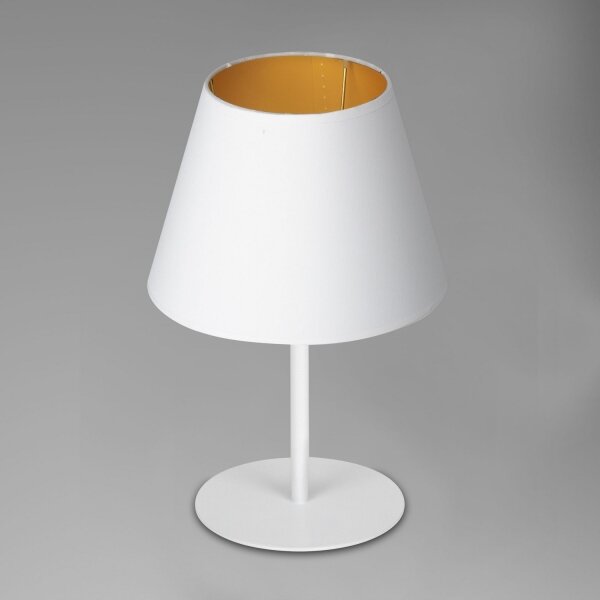 Lampă de masă ARDEN 1xE27/60W/230V d. 20 cm albă/aurie