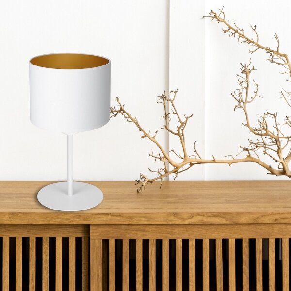 Lampă de masă ARDEN 1xE27/60W/230V d. 18 cm albă/aurie