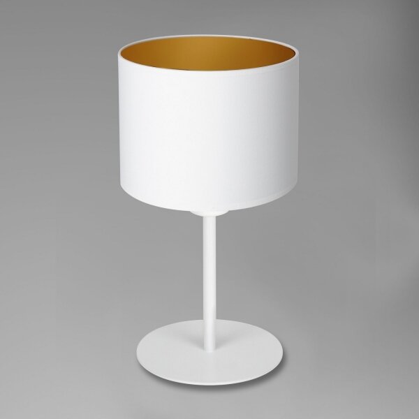 Lampă de masă ARDEN 1xE27/60W/230V d. 18 cm albă/aurie