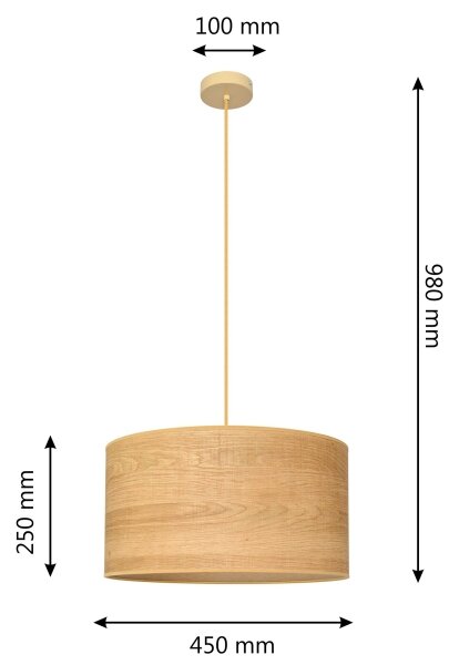 Lustră pe cablu ALBA 1xE27/15W/230V d. 45 cm maro