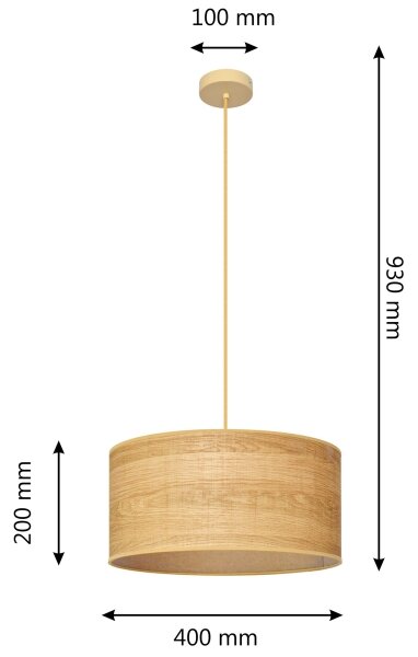Lustră pe cablu ALBA 1xE27/15W/230V d. 40 cm maro