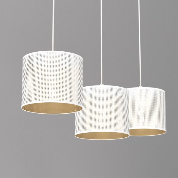 Lustră pe cablu LOFT SHADE 3xE27/60W/230V albă/aurie