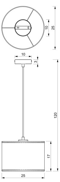 Lustră pe cablu RATTAN 1xE27/60W/230V d. 25 cm ratan