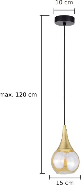 Lustră pe cablu LACRIMA HONEY 1xE27/60W/230V