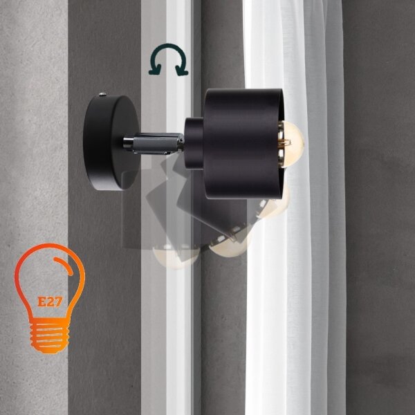 Spot de perete SIMPLY BLACK 1xE27/60W/230V