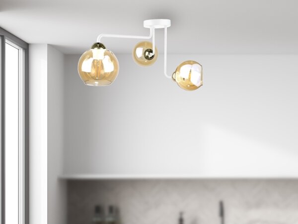 Lustră aplicată MONDE WHITE 3xE27/60W/230V
