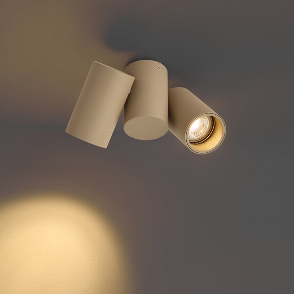Spot de tavan modern cu 2 lumini, orientabil, Taupe - Michael