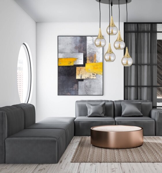 Lustră pe cablu LACRIMA HONEY 5xE27/60W/230V d. 45 cm