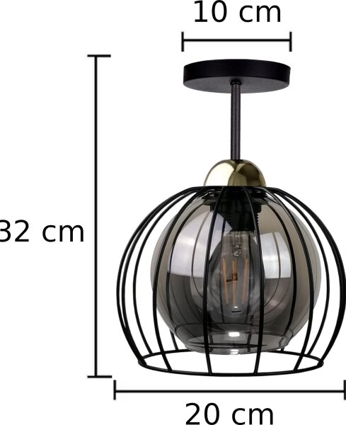 Lustră aplicată SOLO BLACK 1xE27/60W/230V neagră/aurie