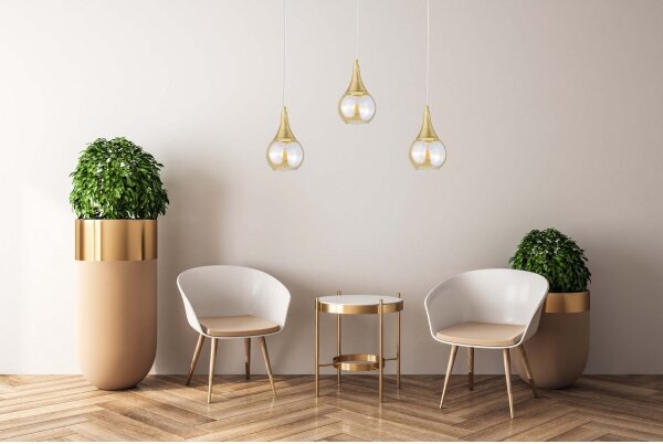 Lustră pe cablu LACRIMA WHITE 3xE27/60W/230V
