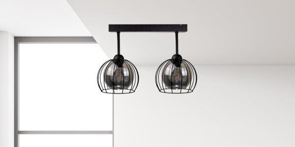 Lustră aplicată SOLO BLACK 2xE27/60W/230V