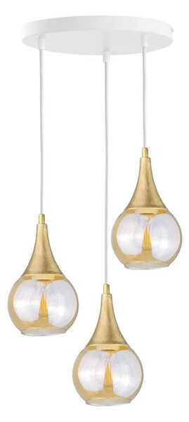 Lustră pe cablu LACRIMA WHITE 3xE27/60W/230V d. 30 cm