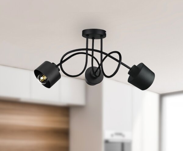 Lustră aplicată SIMPLY BLACK 3xE27/60W/230V