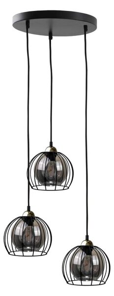 Lustră pe cablu SOLO BLACK 3xE27/60W/230V neagră/aurie