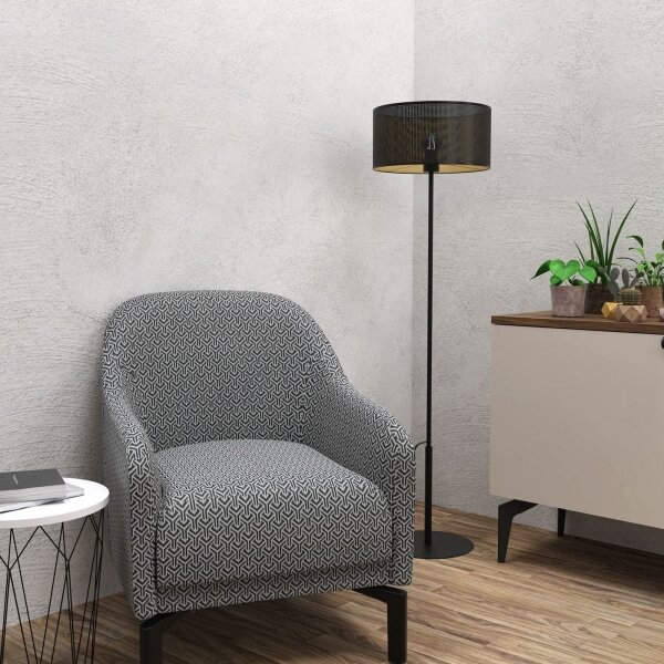 Lampadar LOFT SHADE 1xE27/60W/230V negru/auriu