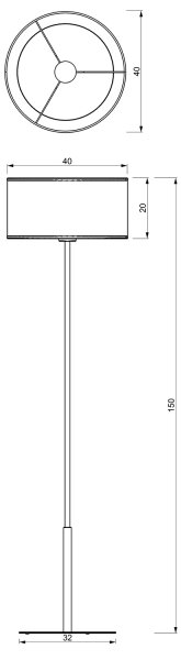 Lampadar LOFT SHADE 1xE27/60W/230V negru/auriu