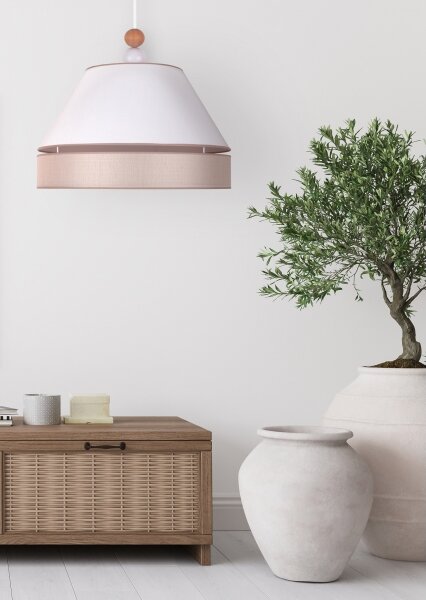 Duolla - Lustră pe cablu AVIGNON 1xE27/15W/230V d. 50 cm albă/bej