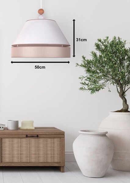 Duolla - Lustră pe cablu AVIGNON 1xE27/15W/230V d. 50 cm albă/bej