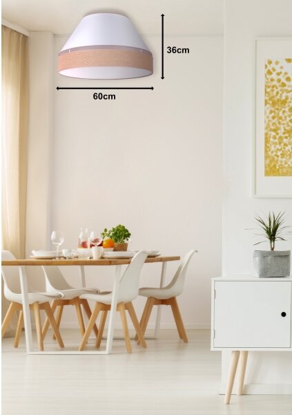Duolla - Plafonieră AVIGNON 3xE27/15W/230V d. 60 cm albă/maro