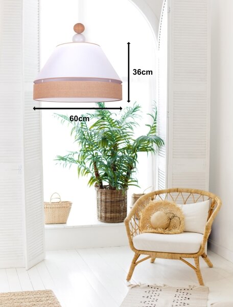 Duolla - Lustră pe cablu AVIGNON 1xE27/15W/230V d. 60 cm albă/maro