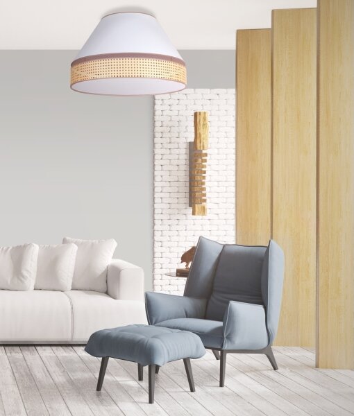 Duolla - Plafonieră AVIGNON 3xE27/15W/230V d. 60 cm albă/ratan