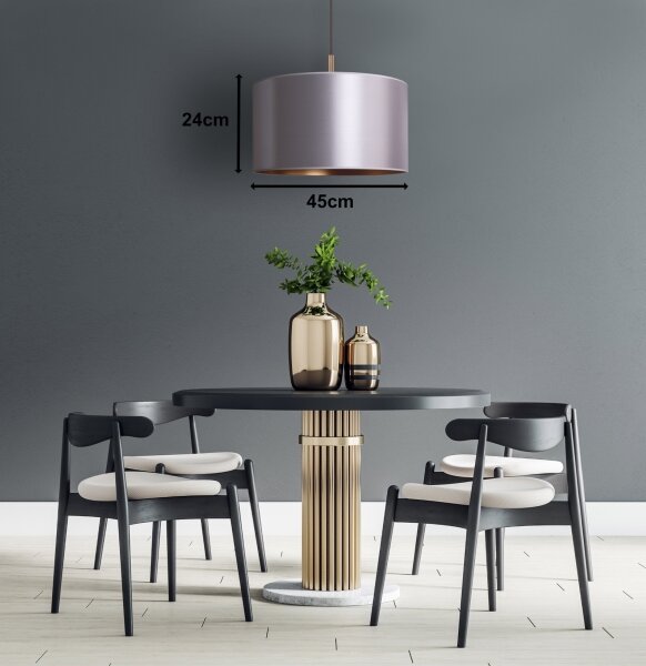 Duolla - Lustră pe cablu CANNES 1xE27/15W/230V d. 45 cm argintie/cupru