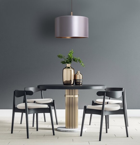 Duolla - Lustră pe cablu CANNES 1xE27/15W/230V d. 45 cm argintie/cupru