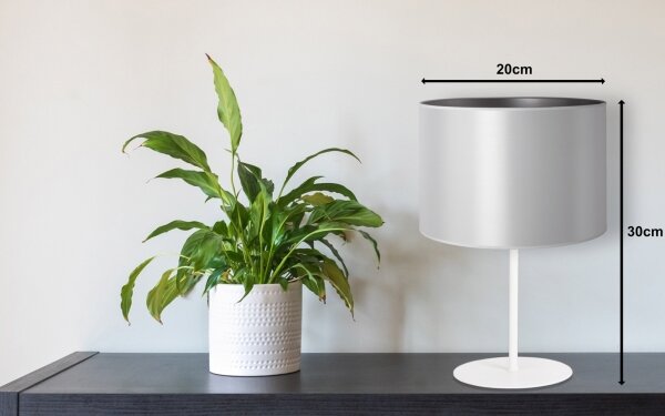 Lampă de masă Duolla CANNES 1xE14/15W/230V d. 20 cm argintiu/alb
