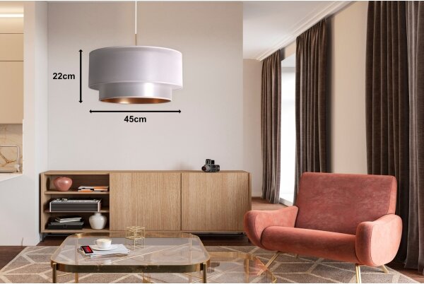 Duolla - Lustră pe cablu NANTES 1xE27/15W/230V d. 45 cm argintie/cupru
