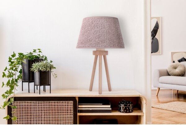 Lampă de masă Duolla BOUCLE 1xE27/15W/230V d. 28 cm maro/lemn